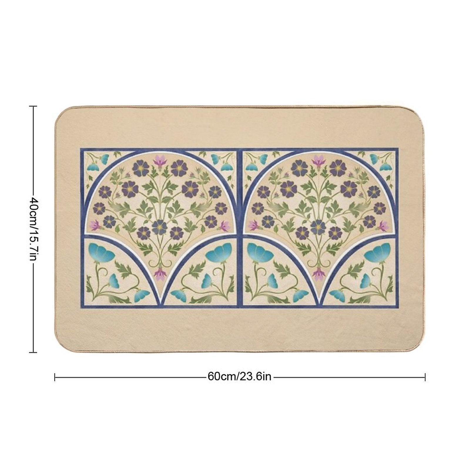 Art Nouveau Morning Glory Garden  Non-Slip Bath Mat