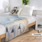 Sandpipers by The Shore – Soft Watercolor Coastal Bird Art Compact Throw Blanket