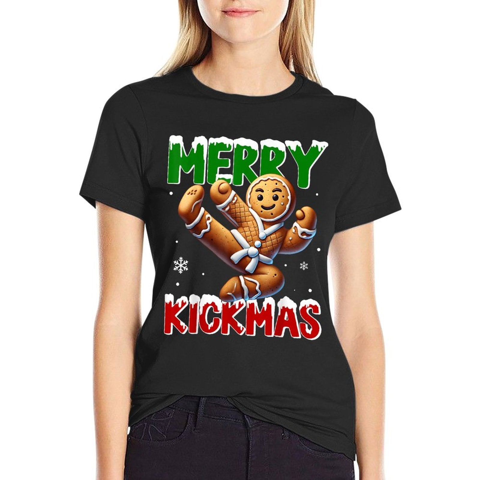 Merry Kickmas Taekwondo Karate Gingerbread Man Martial Arts  Affordable Price T-Shirt