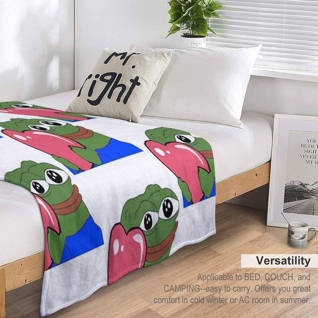 Peepo Heart Pepe Love Wrinkle-free Throw Blanket