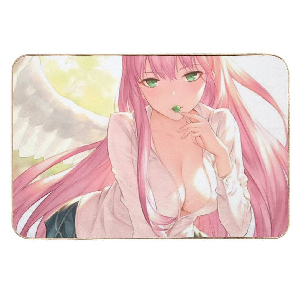 Zero Two Darling in The Franxx Fine Art Anime  Slip-Resistant Bath Mat