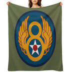 8th Airforce Emblem Eco-conscious Throw Blanket