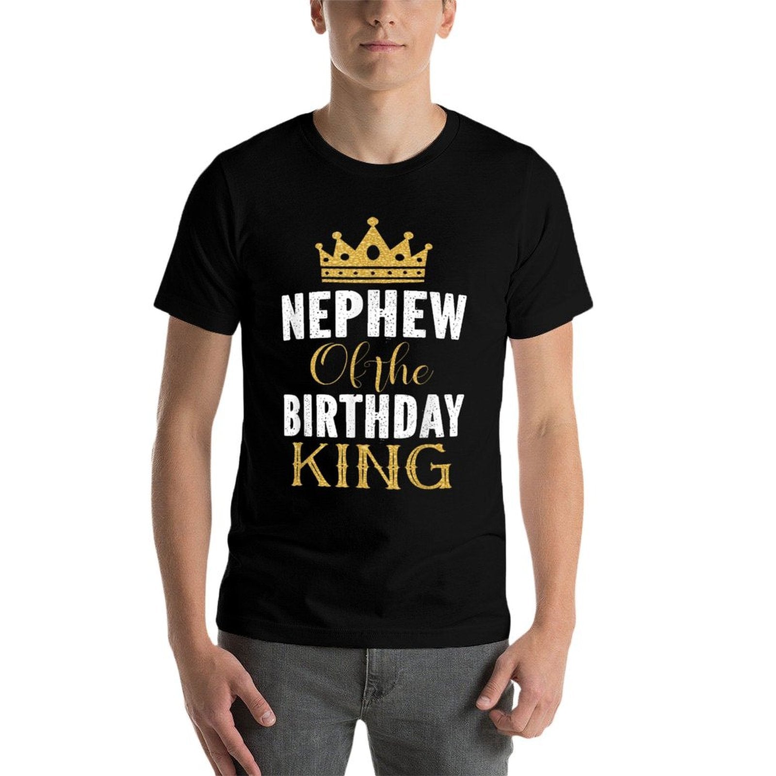 Nephew Of The Birthday King Bday Party Gift For Him  Oversized Silhouette T-Shirt