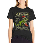 Dinosaur Ugly Christmas Sweater - Funny Christmas  Versatile T-Shirt