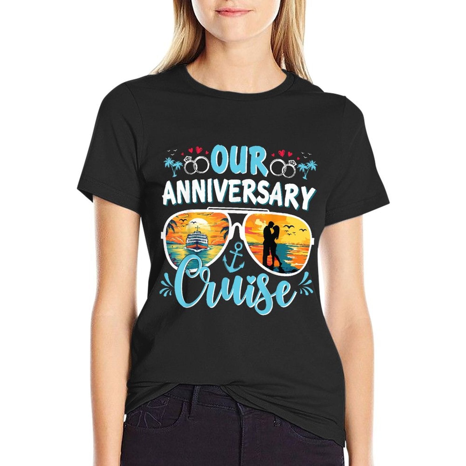 Our Anniversary Cruise Husband Wife Couples Cruise Vacation  Moisture-wicking T-Shirt