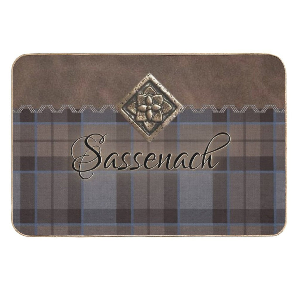 Outlander - Leather And Tartan with Metal Flower Accent  Rapid-Drying Bath Mat
