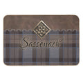 Outlander - Leather And Tartan with Metal Flower Accent  Rapid-Drying Bath Mat