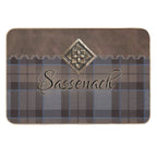 Outlander - Leather And Tartan with Metal Flower Accent  Rapid-Drying Bath Mat