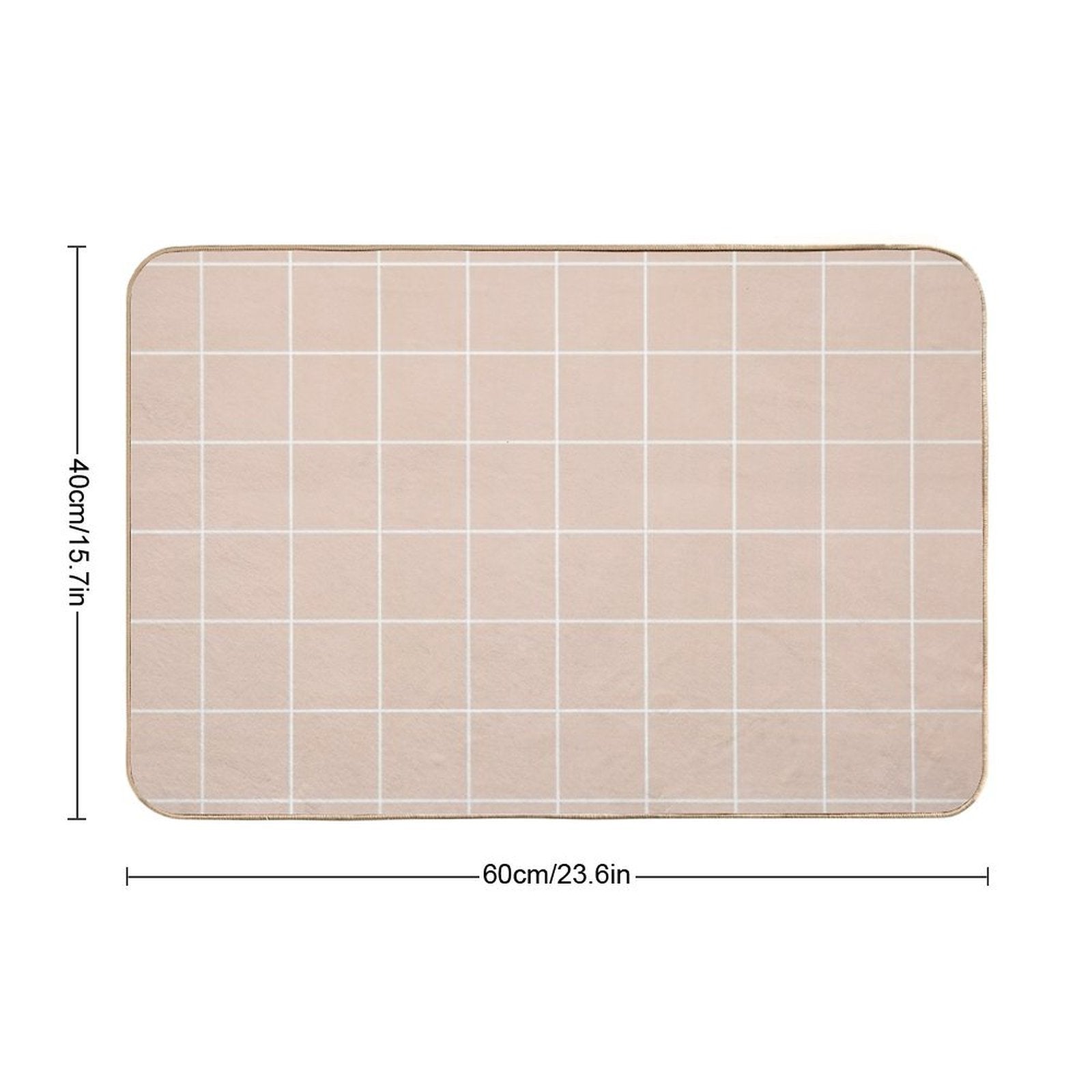Check Pattern in Blush Color  Anti-Trip Bath Mat