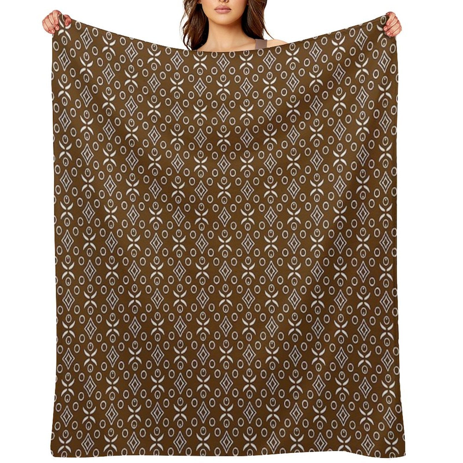 Ditzy Diamonds Brown Lightweight Throw Blanket