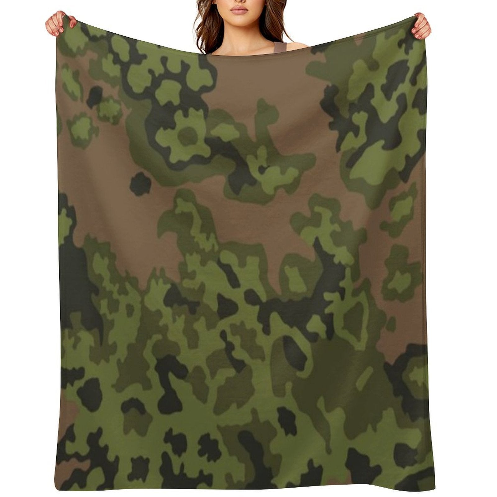 German Eichenlaub Summer Camo Ww2 Easy Care Throw Blanket