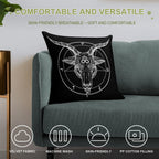 Baphomet Goat Head with Pentagram Occult Symbolism Or Satanist Symbols Soft Durable Construction Throw Pillow