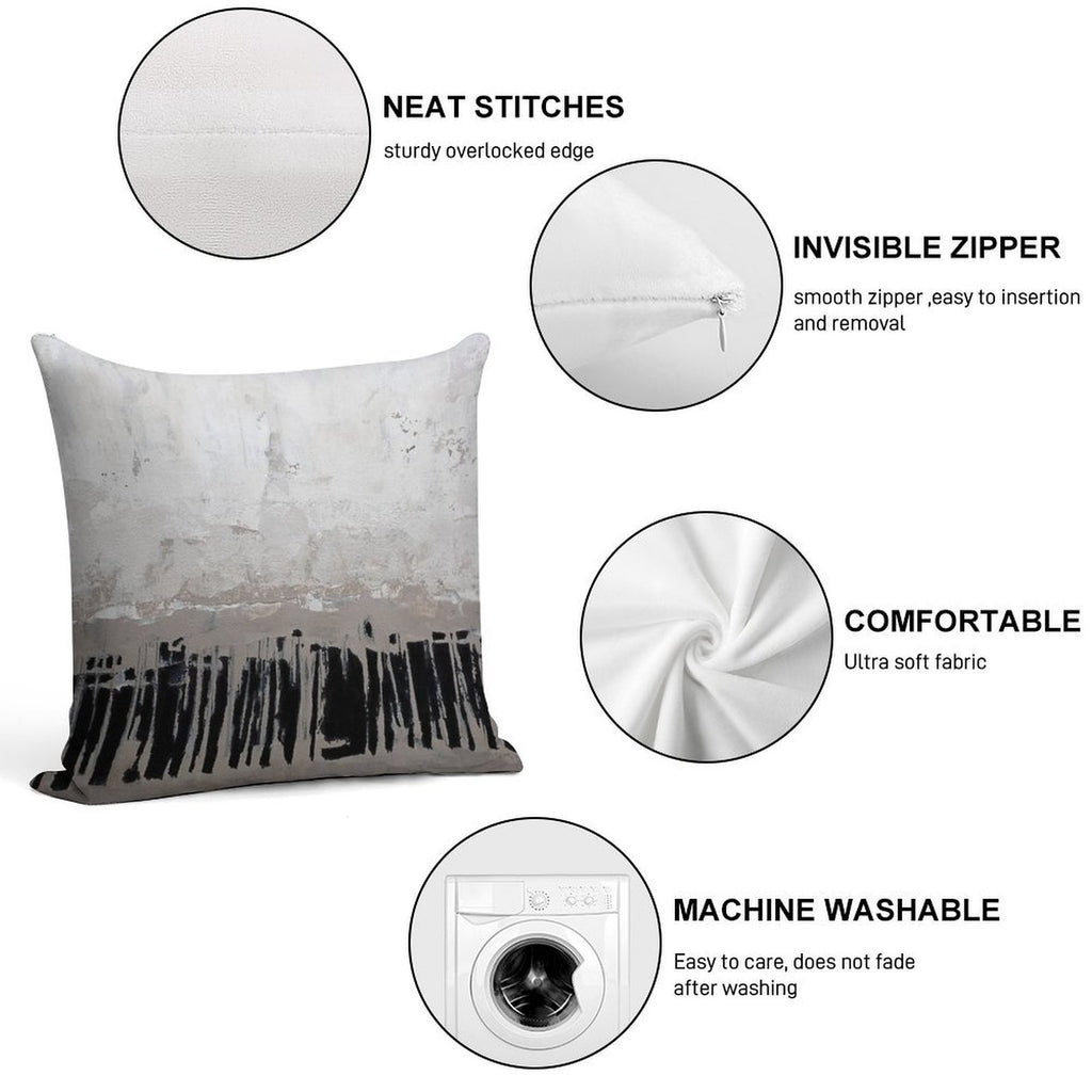 Beige Abstract Soft Home Decor Throw Pillow