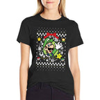 Super Mario Luigi Classic Ugly Christmas Graphic  Easy-care T-Shirt