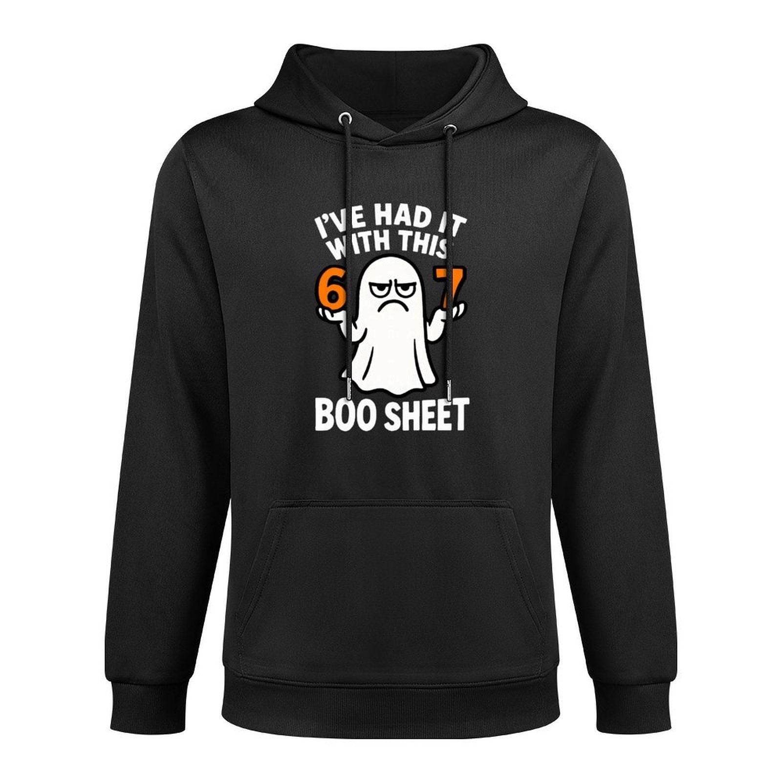 67 Meme Halloween Costume 6 7 Funny Boo Sheet Six Seven 6-7 Kangaroo Pocket Hoodie