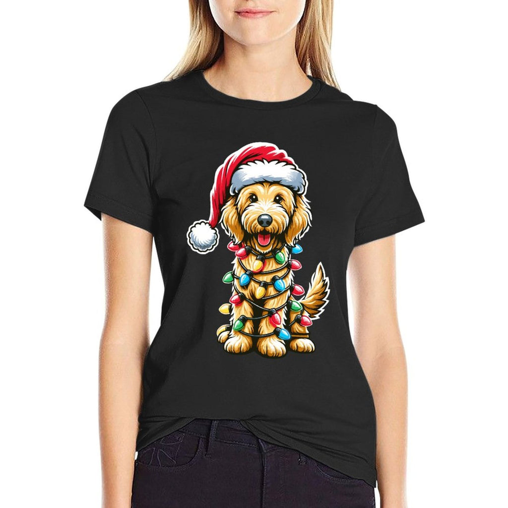 Golden Doodle Christmas Tree Xmas Dog Pajamas Goldendoodle  Fade-proof Color T-Shirt