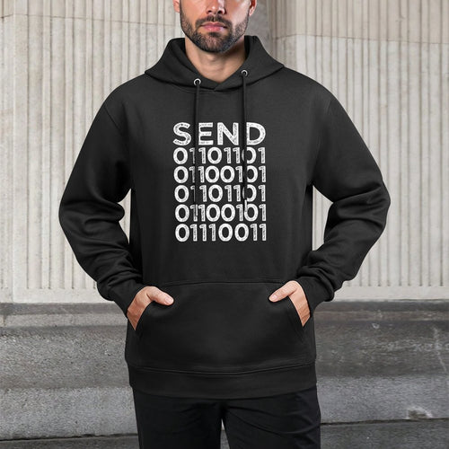 Binary Code Send Memes Pun Hidden Message Programming Coder Adjustable Hood Hoodie