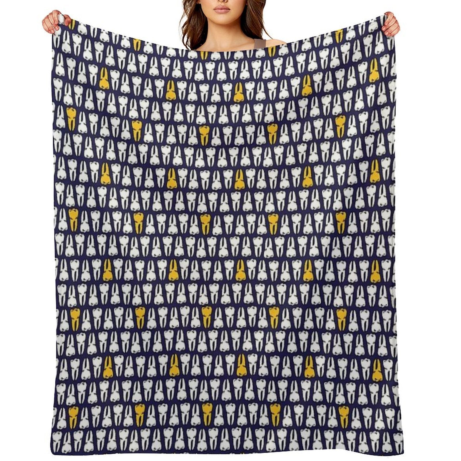 Gold Tooth Machine-washable Throw Blanket