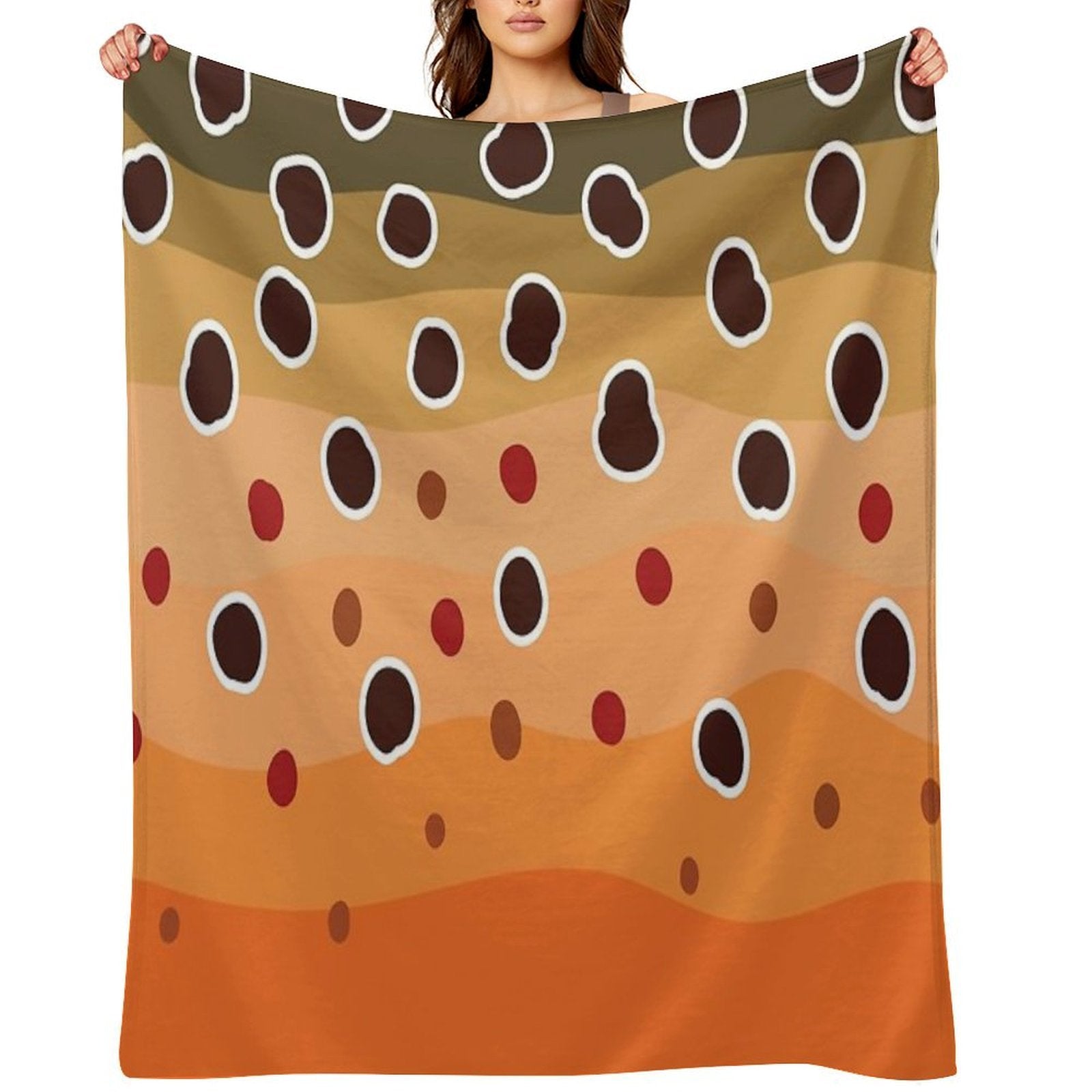 Brown Trout Skin Multi-functional Throw Blanket