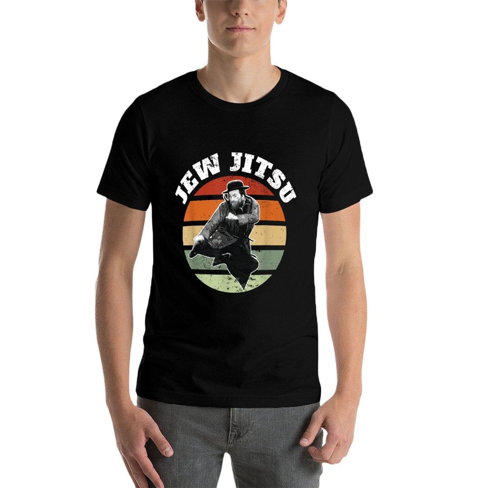 Jew Jitsu Funny Jewish Rabbi Martial Arts BJJ Jiu Jitsu  Graphic-printed T-Shirt
