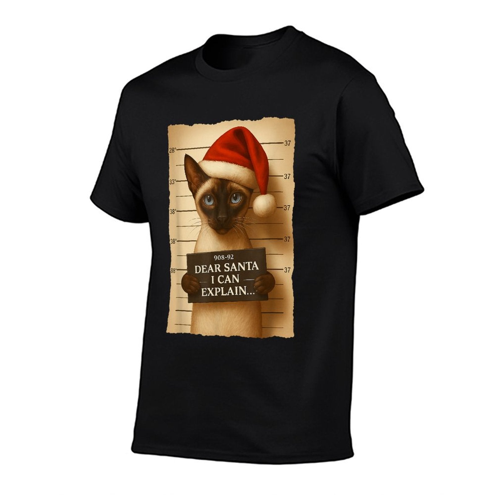 Funny Christmas Cat- Cute Siamese Santa Hat  Versatile T-Shirt