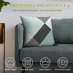 Duck Egg & Grey Patchwork Soft Shrink-Resistant Throw Pillow