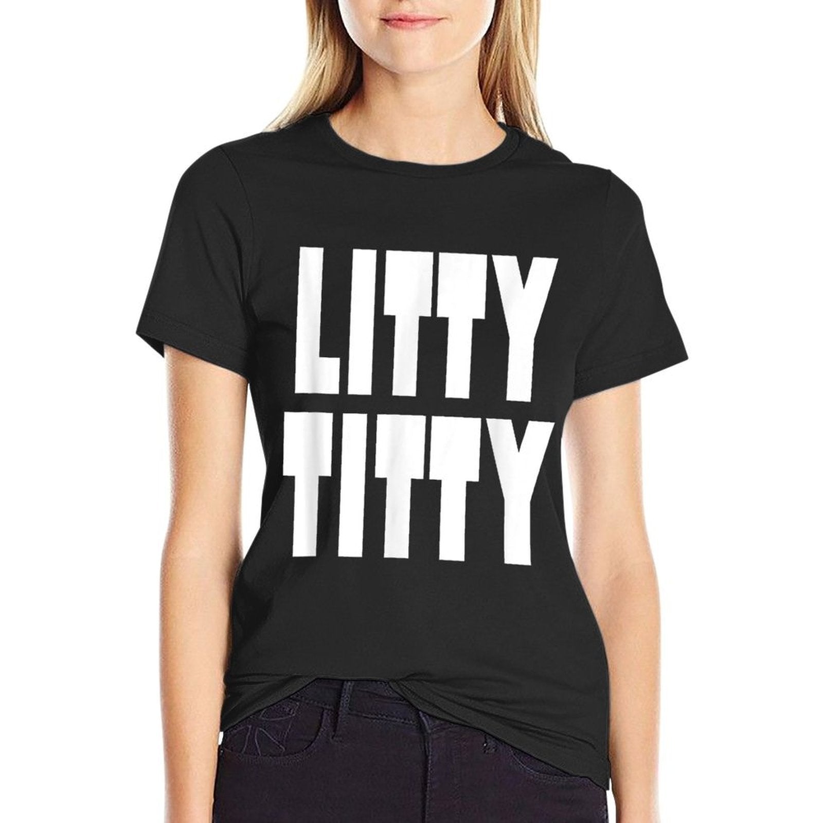 Funny Litty Titty T-shirt - College - School - Student Meme  Summer-ready Fabric T-Shirt