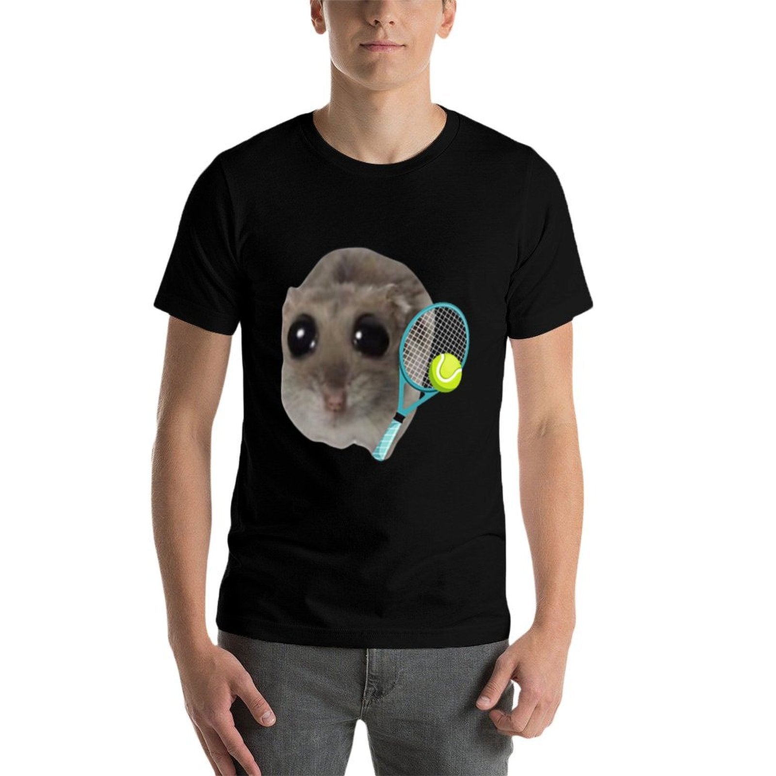 Sad Hamster Meme - Tennis  Tagless Design T-Shirt