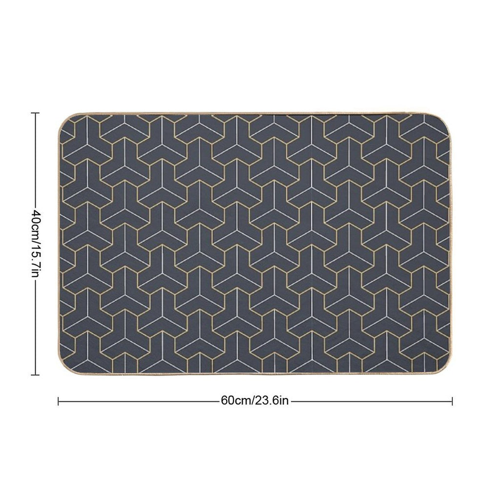 Geometric Background with Triple Hexagonal Elements.  Versatile Bath Mat