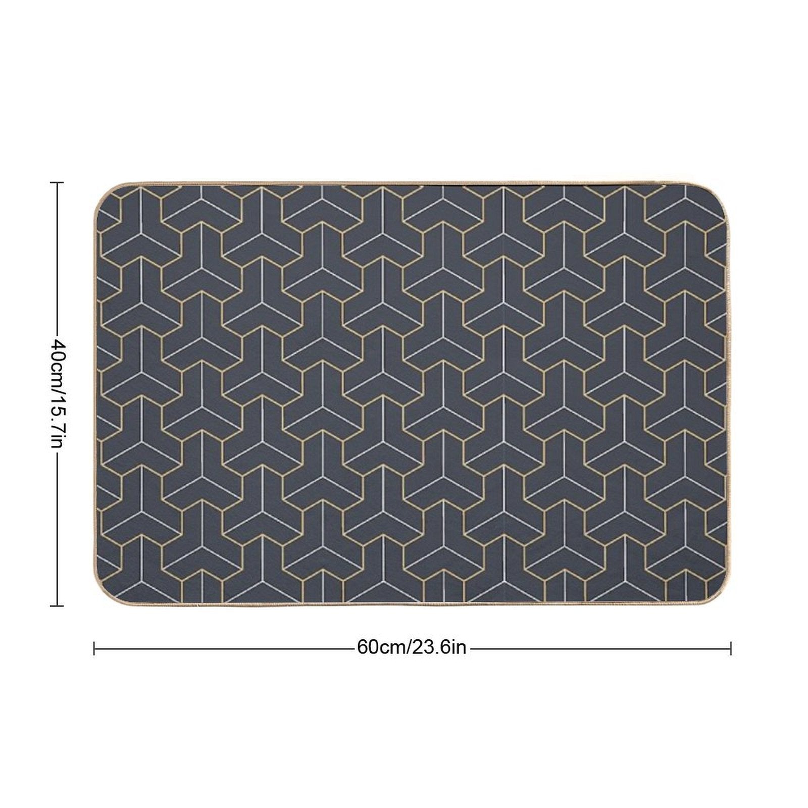 Geometric Background with Triple Hexagonal Elements.  Versatile Bath Mat