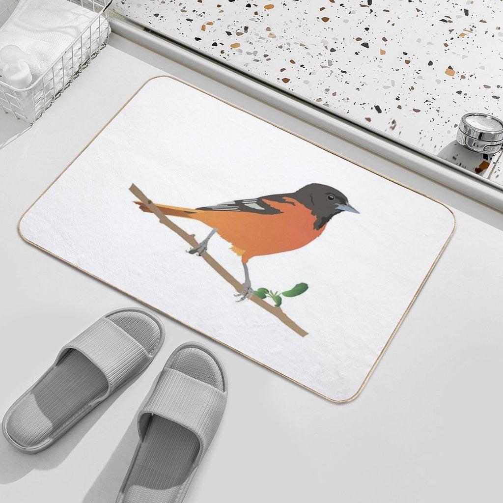 Baltimore Oriole Bird  Rapid-Drying Bath Mat