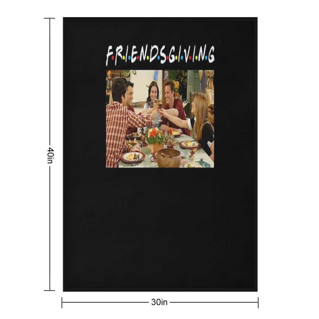 Friendsgiving Classic Fríénds Funny Thanksgiving Eco-conscious Throw Blanket