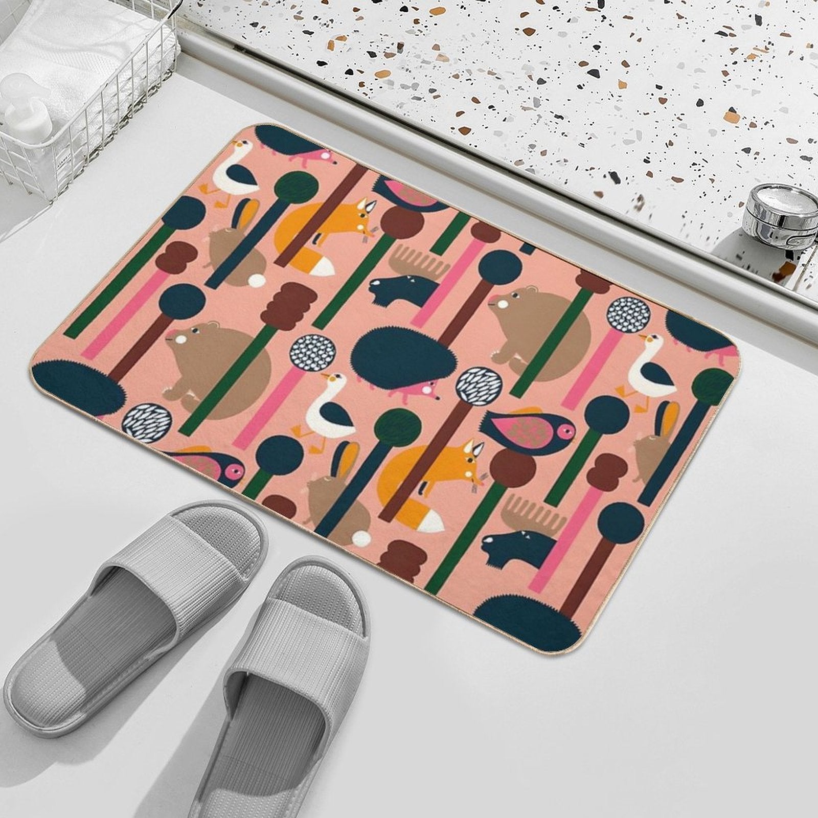 Animal Pattern  Slip-Resistant Bath Mat