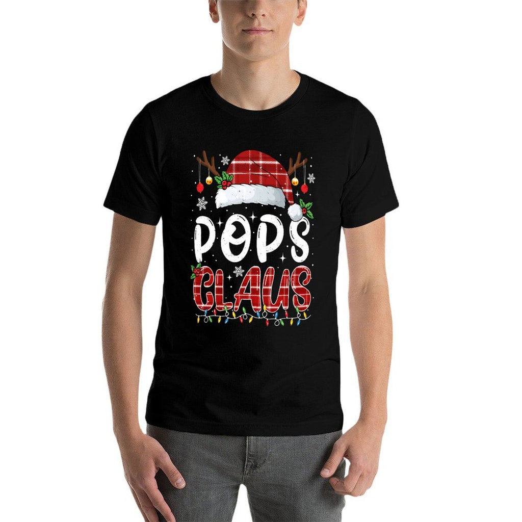Pops Claus Christmas Lights Pajama Family Matching  Lightweight T-Shirt