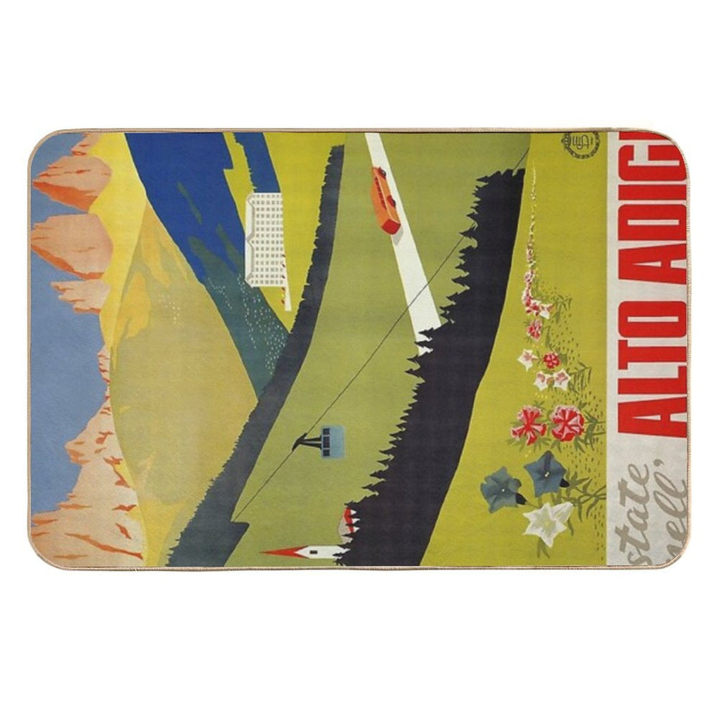 Vintage Alto Adige South Tirol Italian Travel Ad  Anti-Trip Bath Mat