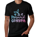 Mermaid Grandma Funny Grandmother Family Matching Birthday  Wrinkle-resistant T-Shirt