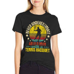 Never Underestimate An Old Man - Tennis Racket Sports Lover  Affordable Price T-Shirt