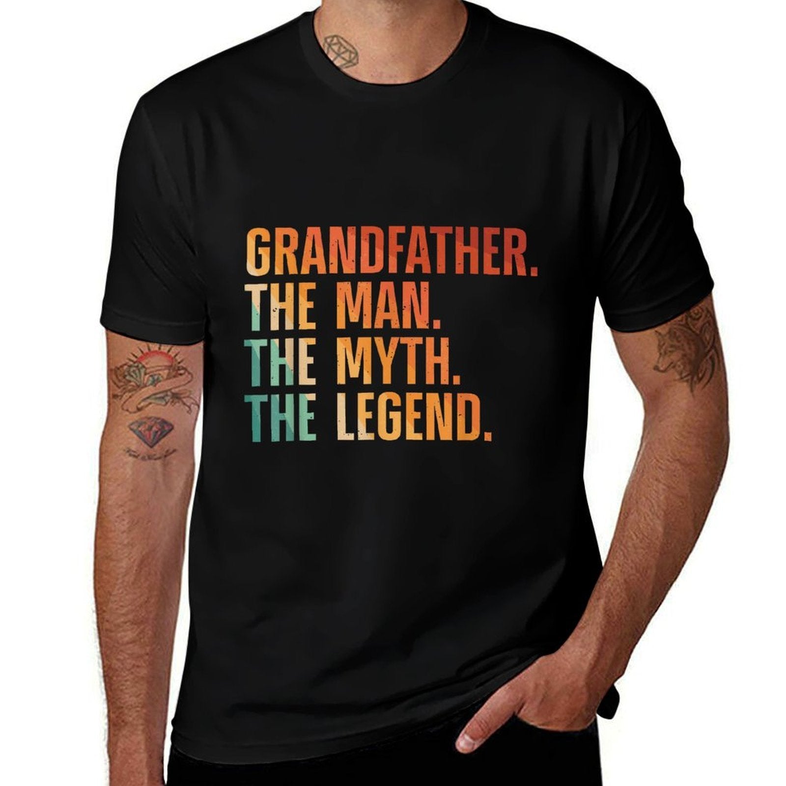 Funny Grandfather Art For Grandpa From Grandkids Grandfather  Odor-resistant T-Shirt