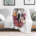 Beautiful Harlequin Great Dane Shrink-resistant Throw Blanket