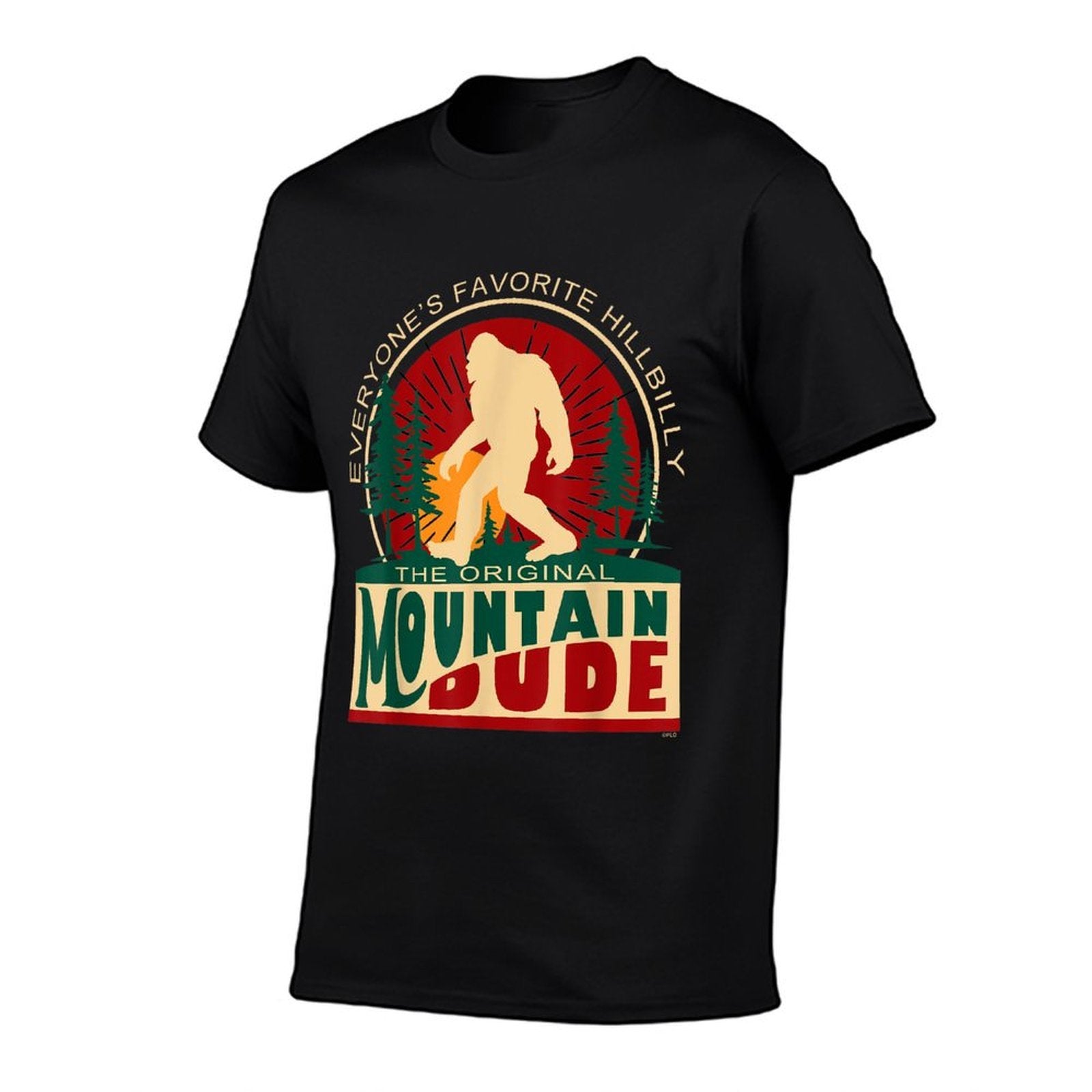 Mountaineering Gifts by PLOLDS Funny Sasquatch, Womens Unisex Adults, Black,, Regular Fit, Small  Relaxed-fit T-Shirt