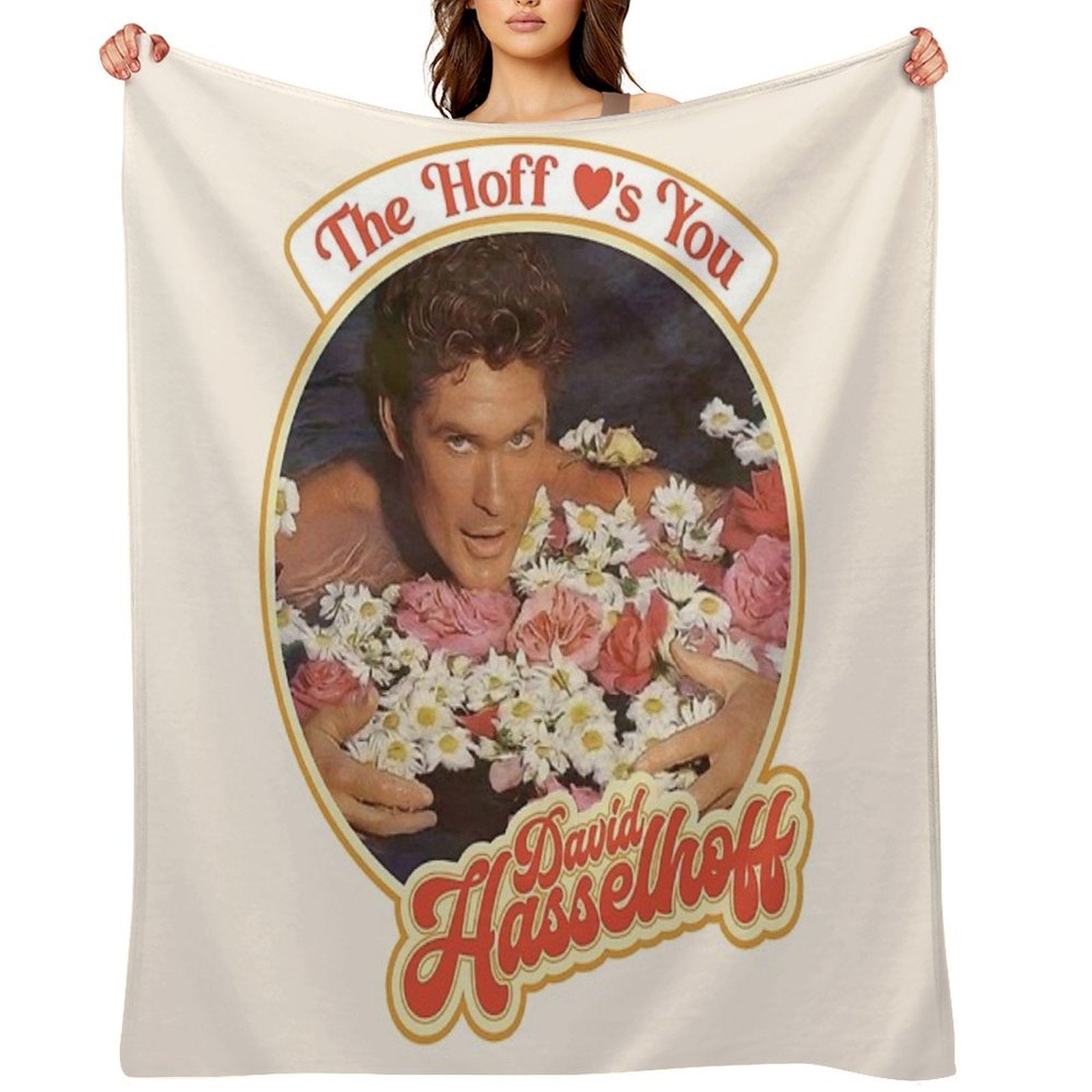 The Hoff Loves You Sustainable Throw Blanket