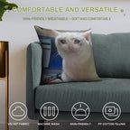 Crying Cat Meme Soft Short Plush Fabric Throw Pillow