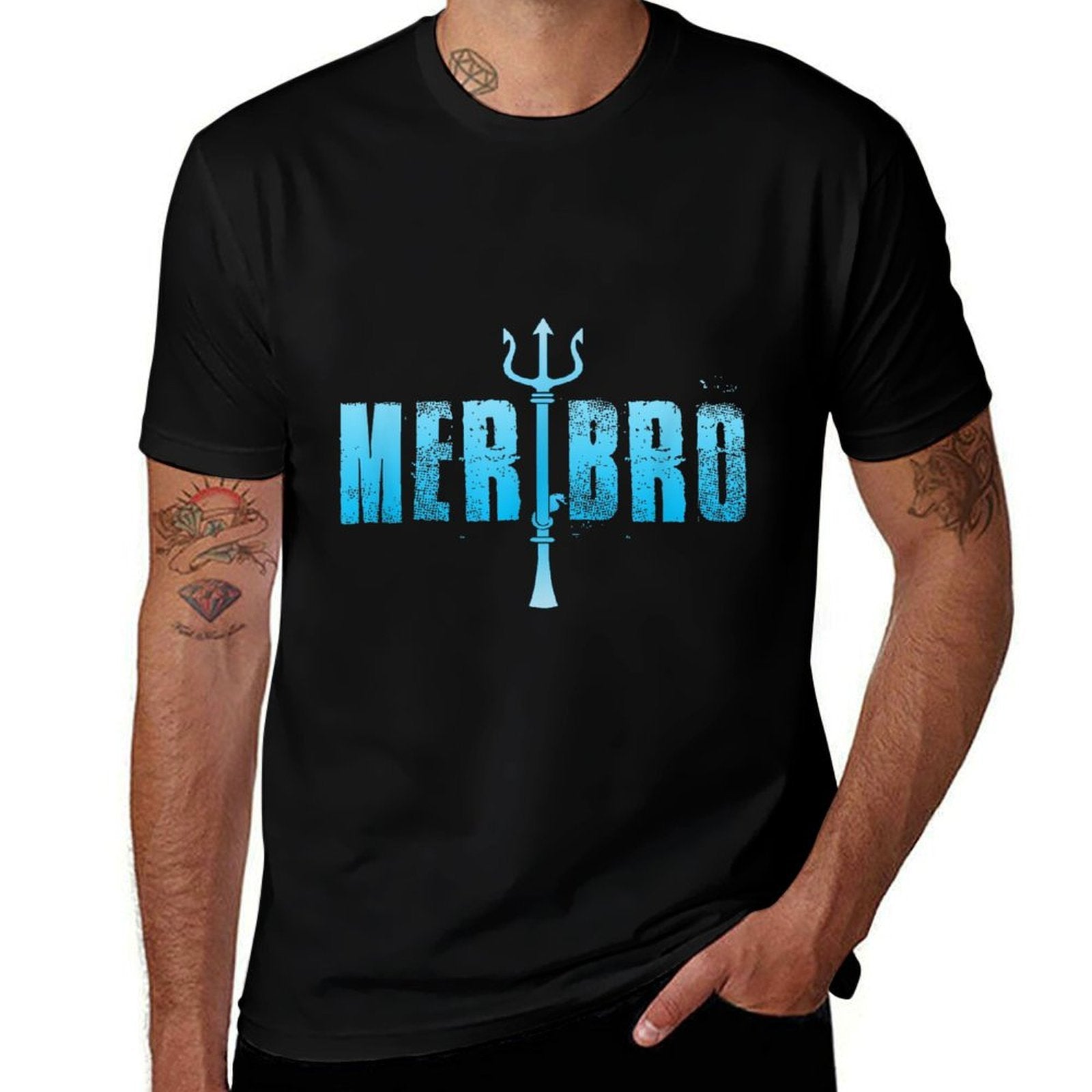 Merbro Brother of A Mermaid Funny Gift Mens Womens Kids  Polyester Blend T-Shirt