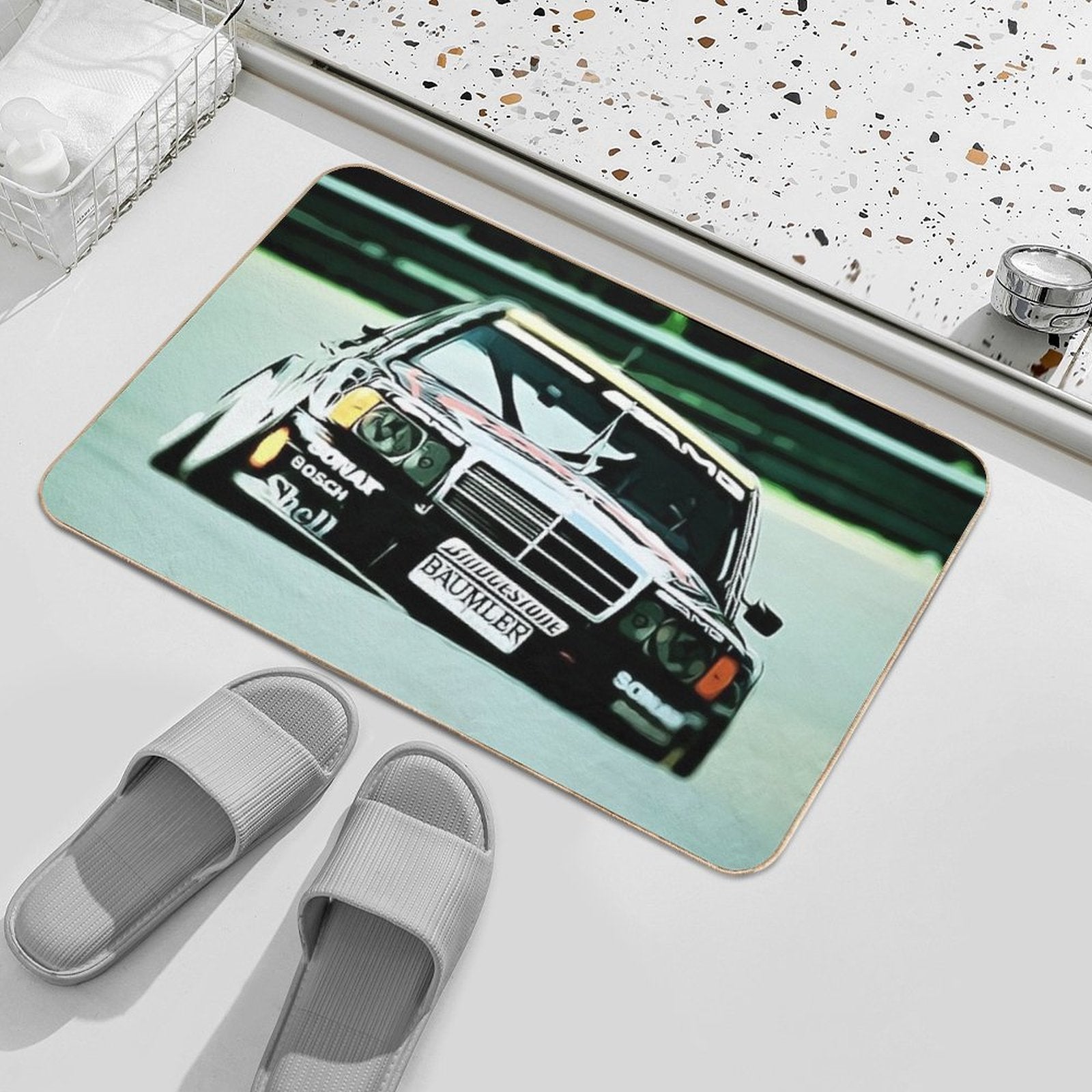 Retro DTM Car Carrousel Nordschleife Durable Bath Mat