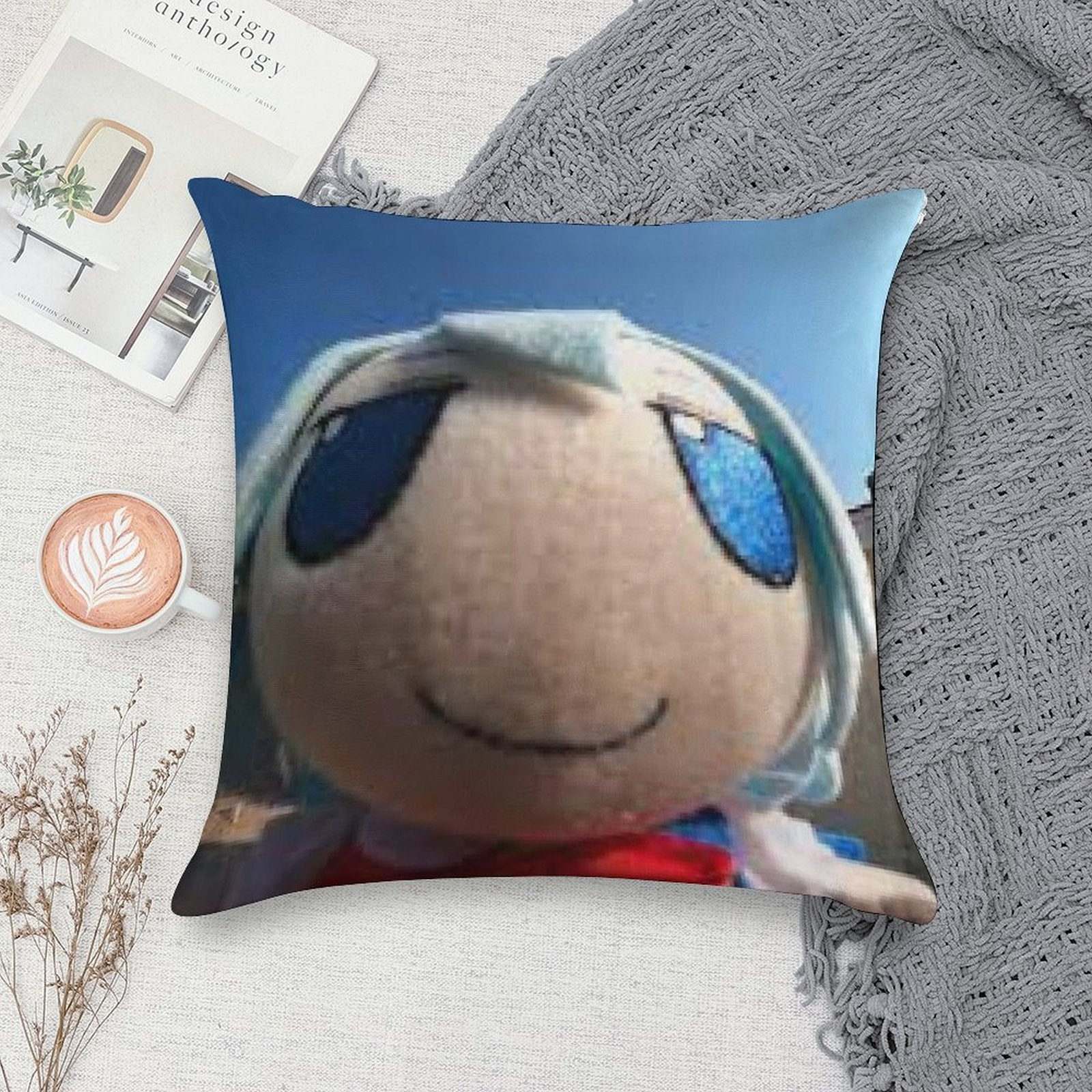 Cirno Fumo Close Up  Fumo Fumo Plush Soft Home Decor Throw Pillow