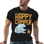Happy Camper Bear Vacation Hiking Camp Campfire Camping Gift Comfortable T-Shirt