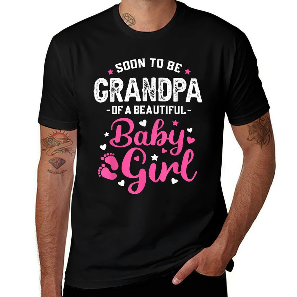 Soon To Be Grandpa Of A Baby Girl Promoted to Grandpa  Trendy Pattern T-Shirt