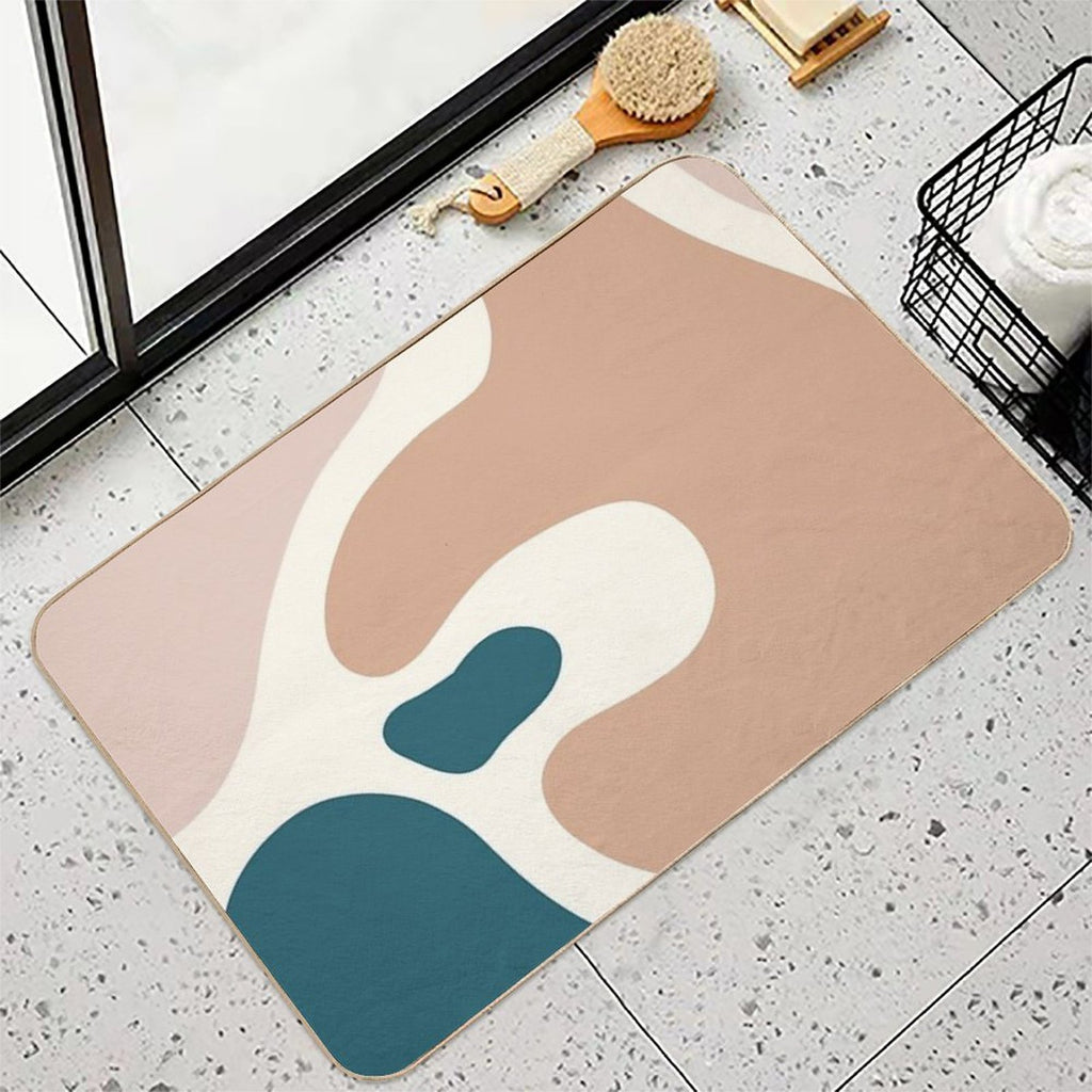 Abstract Art Nordic Blush Pink Colors Durable Bath Mat