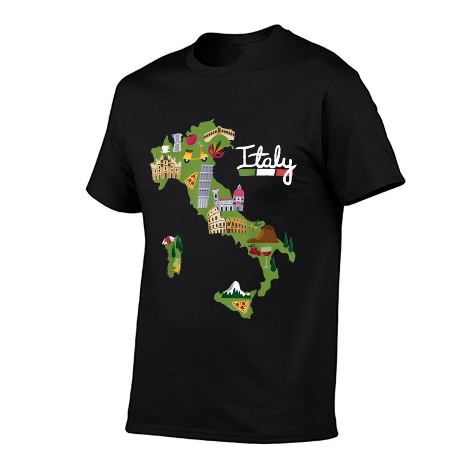 Italy Travel Map Italia Pride Souvenir Vacation  Lightweight T-Shirt