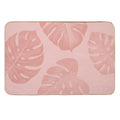 Coral Minimal Monstera  Versatile Bath Mat